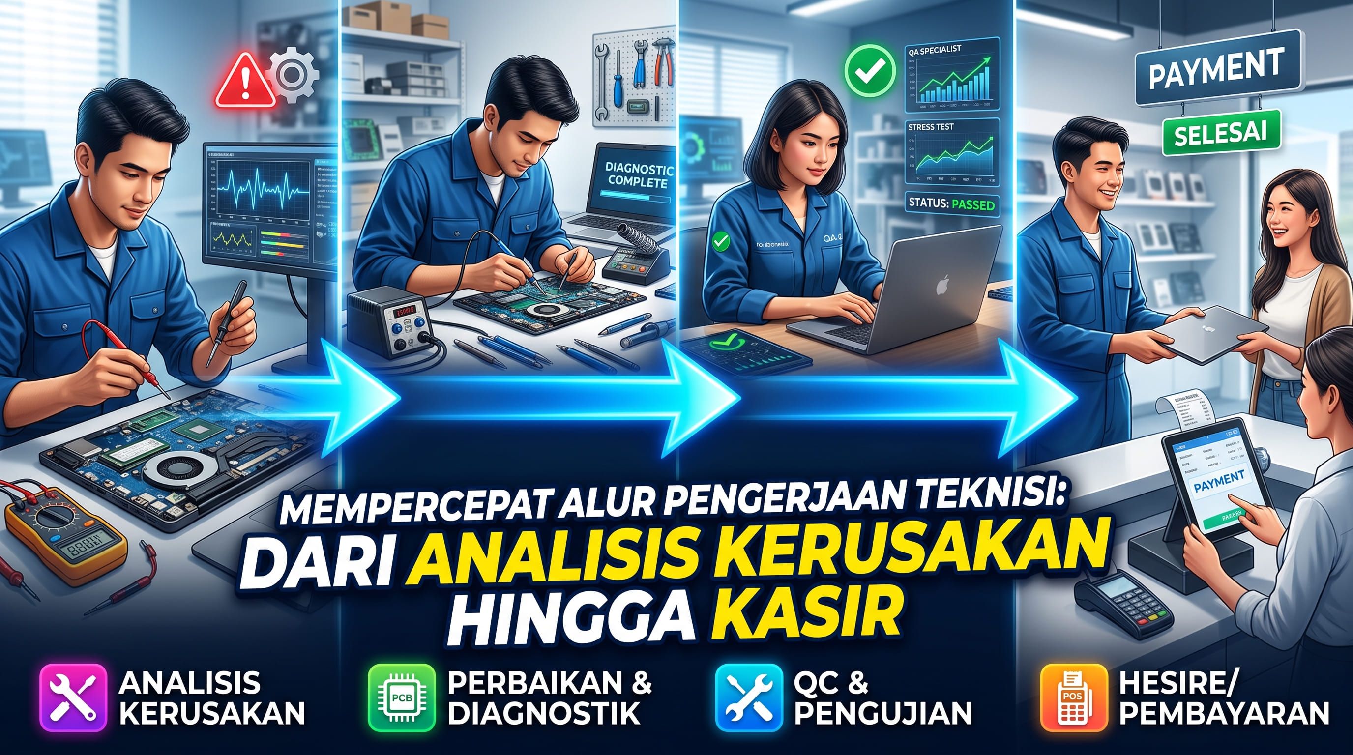 Mempercepat Alur Pengerjaan Teknisi: Dari Analisis Kerusakan Hingga Kasir