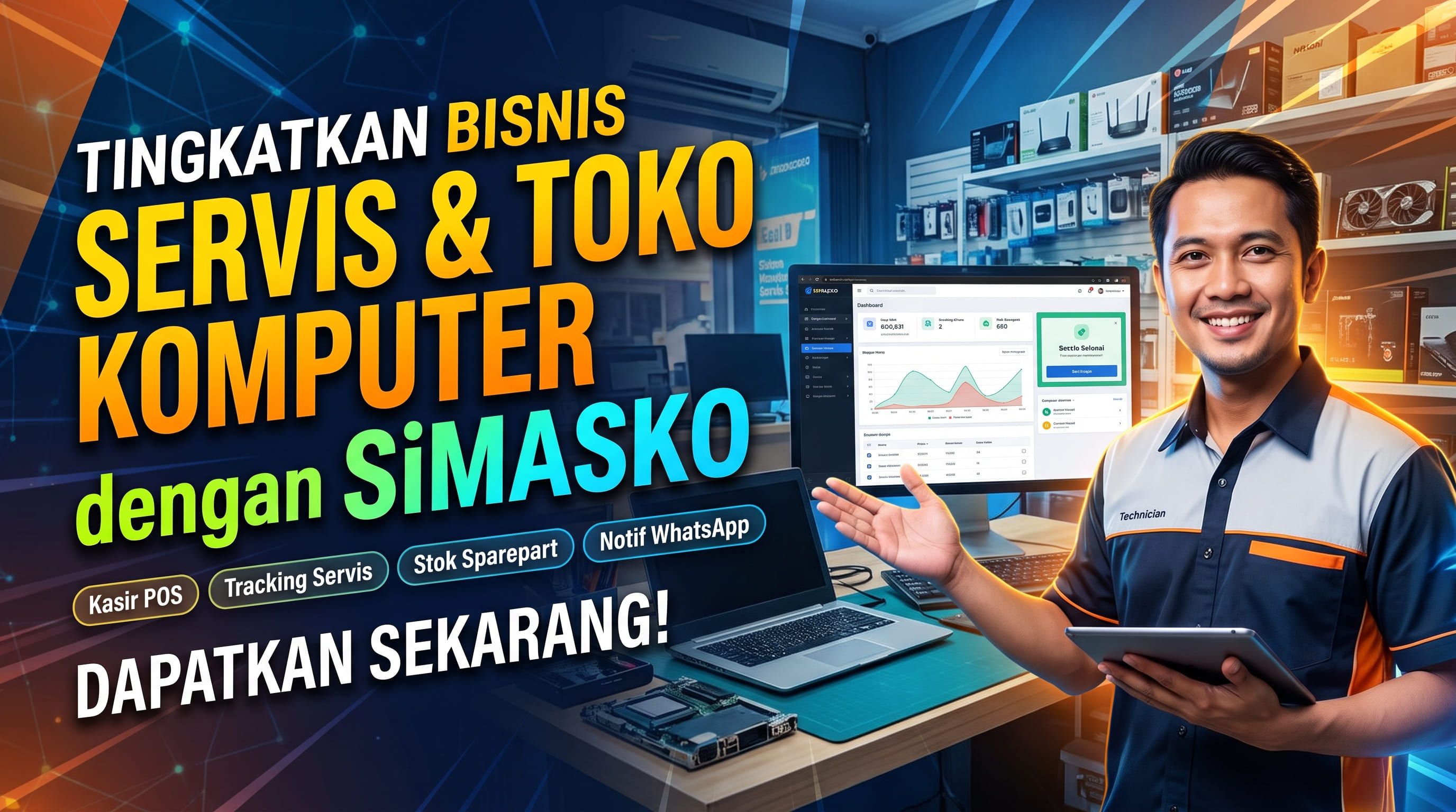 Tingkatkan Bisnis Servis & Toko Komputer Anda dengan SiMASKO dari SADIGIT