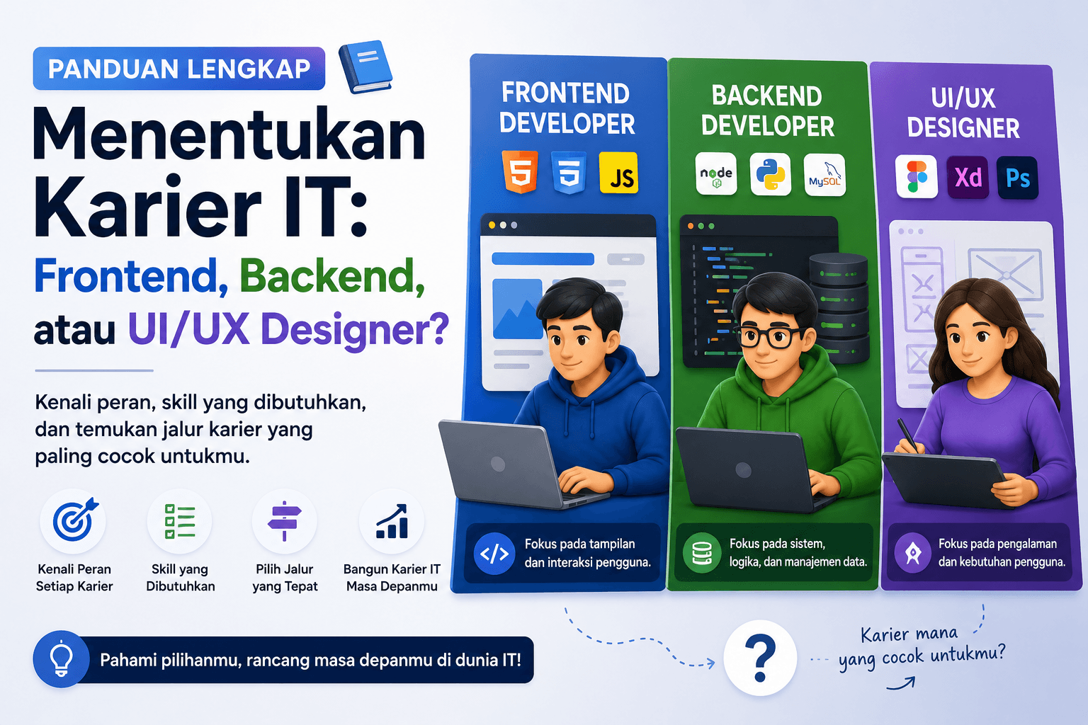 Panduan Lengkap Menentukan Karier IT: Frontend, Backend, atau UI/UX Designer?